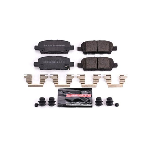 PowerStop Z23 Evolution Sport rear brake pads for Infiniti EX35 2011-2012 with hardware, high-performance brake replacement.