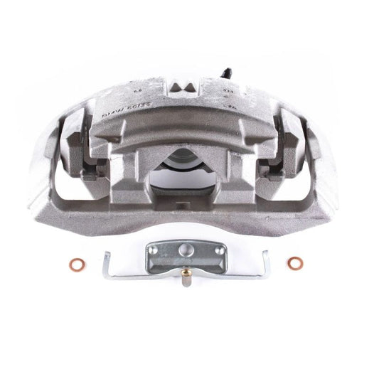 PowerStop BMW 550i GT front OE brake caliper with bracket, showcasing the black automotive brake component for vehicle stopping power.