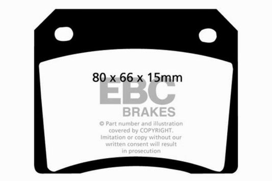 EBC Redstuff Rear Brake Pads for 1967-1974 AC 428, high-performance brake pads with red friction material for enhanced stopping power.