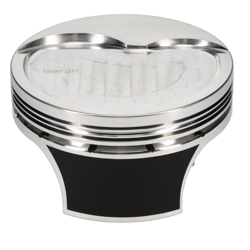 Set of 8 JE Pistons GM LS3 LS4 Stroker SRP forged 2618 pistons for 8-cylinder engines, showing the piston design and brand markings.