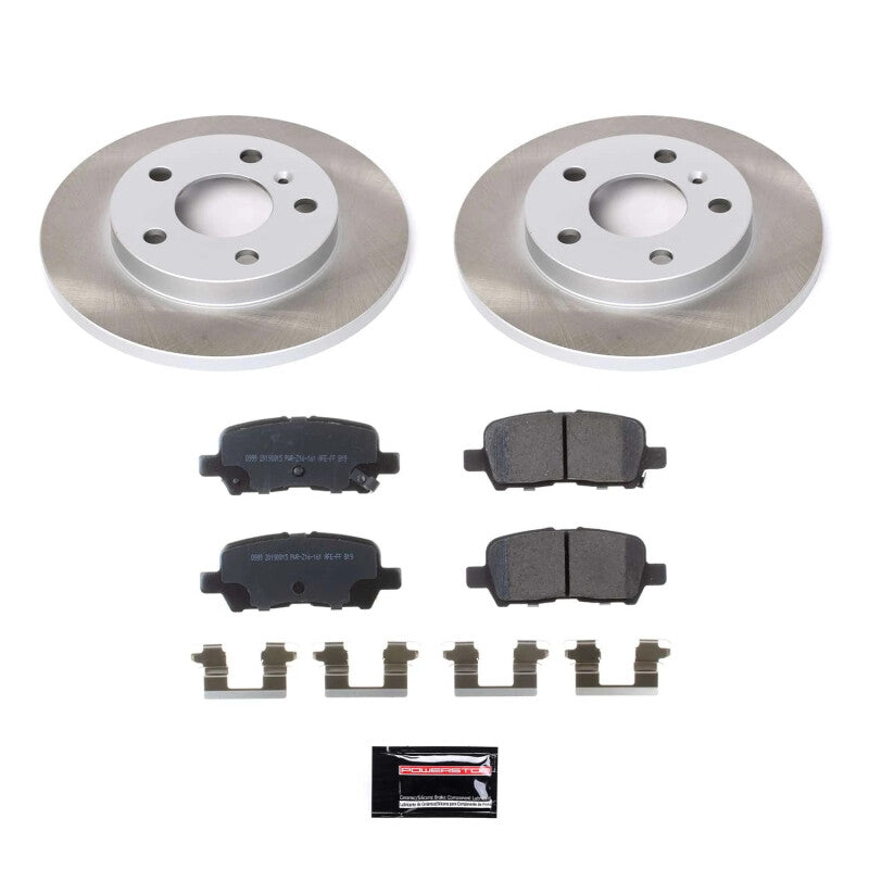 PowerStop rear semi-coated rotor kit for 2004-2008 Pontiac Grand Prix, performance brake kit with drilled and slotted rotors.