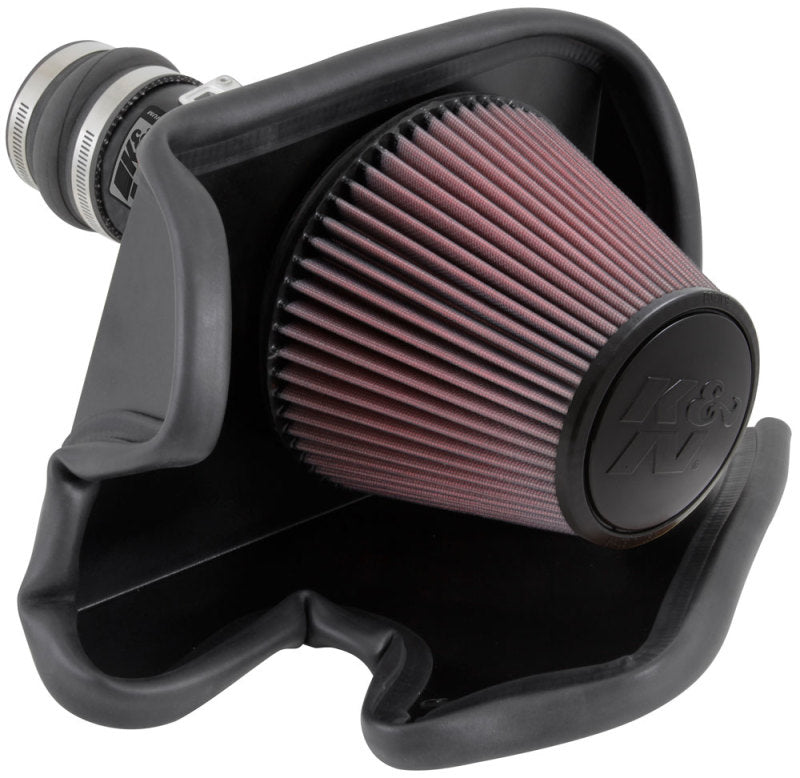 K&N 69 Series Typhoon cold air intake kit for 2013-2014 Nissan Altima and Pathfinder 3.5L V6 engine, featuring high-performance air filter