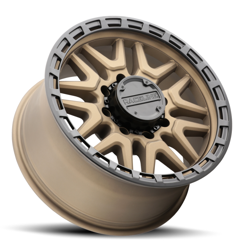 Bronze Raceline 953BZ Krank 20x9 inch cast wheel with 8x165.1 bolt pattern, 0mm offset, 125.2mm bore for off-road vehicles