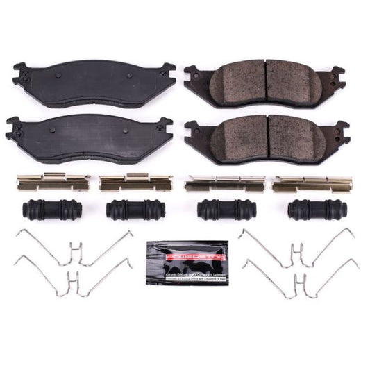 PowerStop Z23 Evolution Sport brake pads with hardware for Ford E-150 2004-2006, front performance brake pads.
