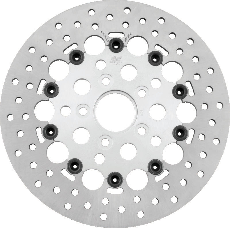 Twin Power 84-17 Big Twin Exc 11.8 and Lug Mount 84-13 XL Front 11.5 Floating Rotor W/Holes Silver
