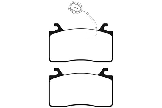 EBC Greenstuff front brake pads for Alfa Romeo Giulia 2.0T, performance brake pads with green friction material.