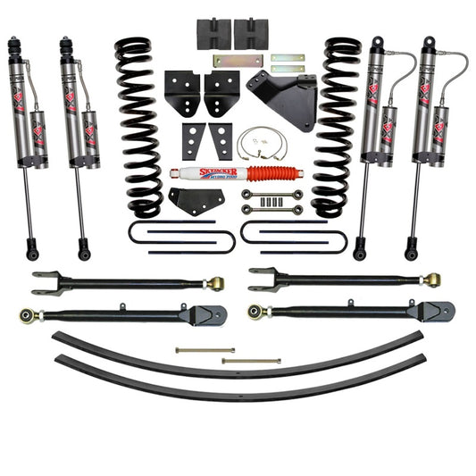 Skyjacker 8.5-inch lift kit for Ford F350 4WD Diesel trucks, featuring heavy-duty suspension components and off-road-ready design.