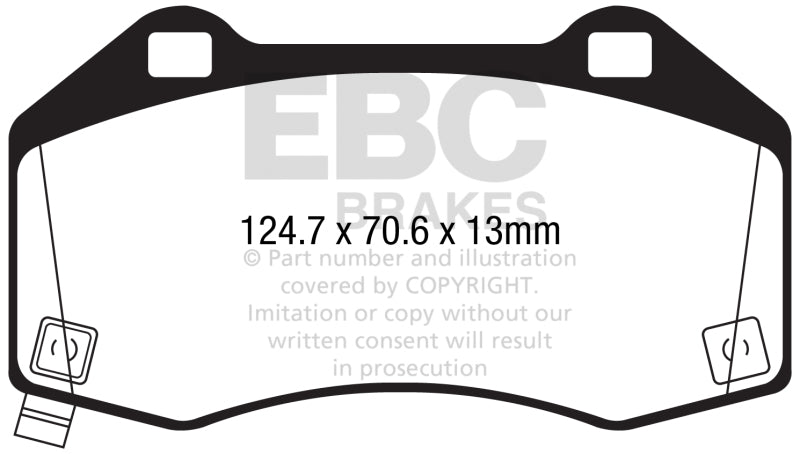 EBC 2017+ Fiat 124 Spider Abarth Ultimax2 front brake pads, OE style, high-performance brake components for turbo models.