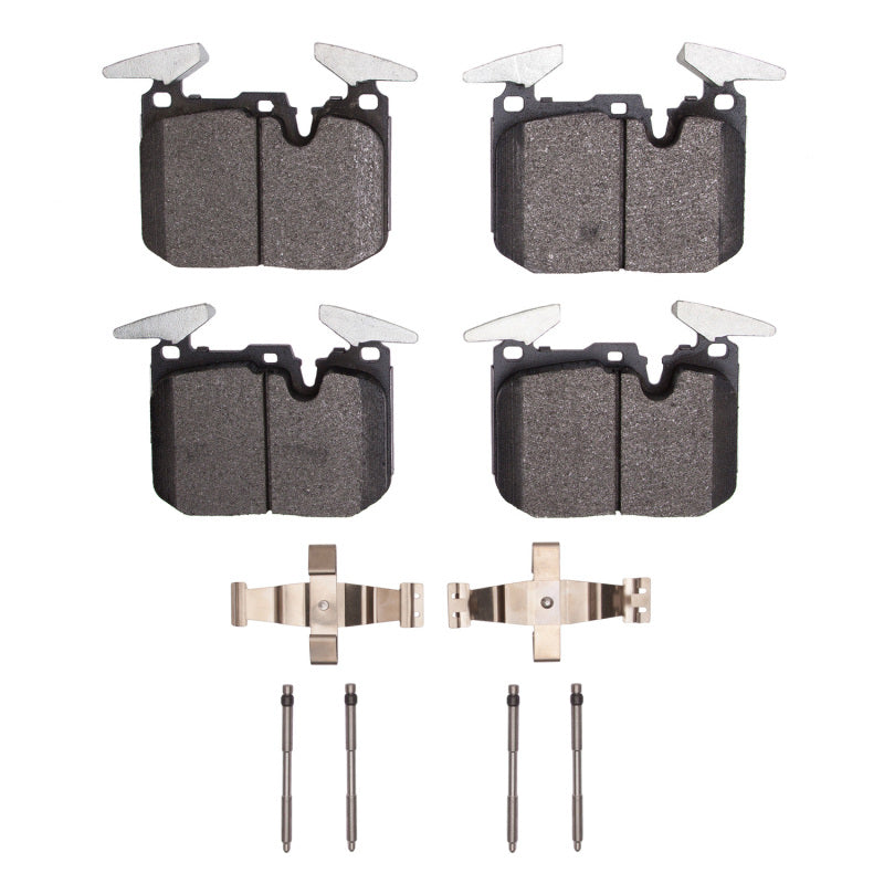 BMW 230i performance front brake pads and hardware kit by R1 Concepts, high-performance brake components for sporty driving.