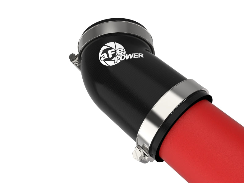 aFe BladeRunner 2-3/4-inch aluminum cold charge pipe in red for 2020-2023 Ford Explorer ST V6 3.0L intercooler upgrade