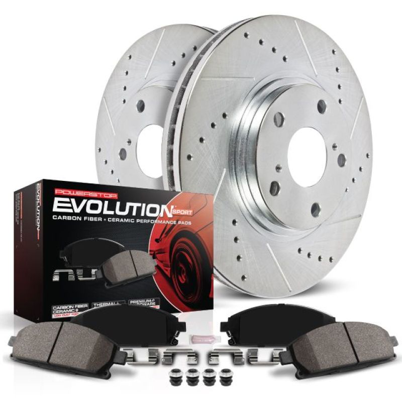 PowerStop Z23 Evolution Sport brake kit for Hyundai Elantra GT 2018-2019 rear performance brake system with rotors and pads.