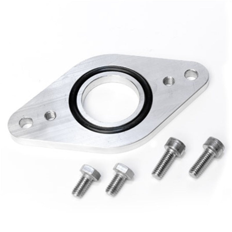 Torque Solution Greddy blow off valve adapter for Subaru WRX and Legacy GT, showing the black BOV adapter with mounting details.