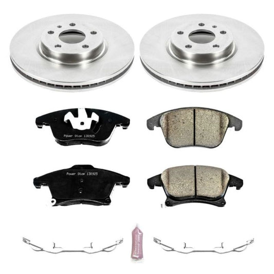 PowerStop OE brake kit for 2013-2019 Ford Fusion front brakes, includes brake rotors and pads for reliable stopping performance.