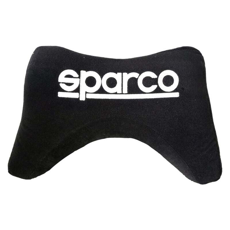 Black Sparco ergonomic seat cushion with supportive design for comfort and improved posture.