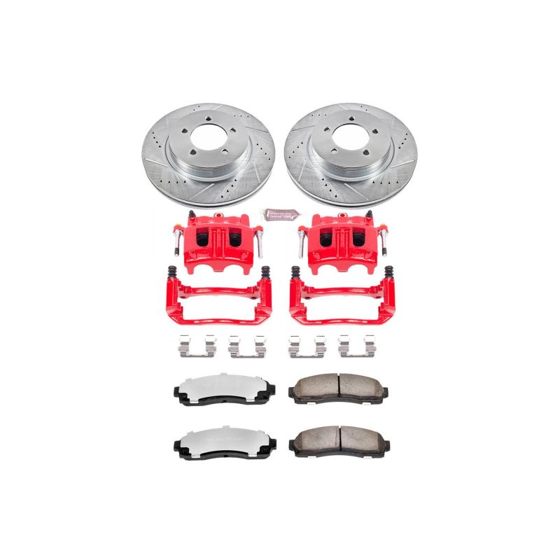 PowerStop Z36 Brake Kit with front calipers for 2002-2005 Ford Explorer, designed for truck and towing performance.