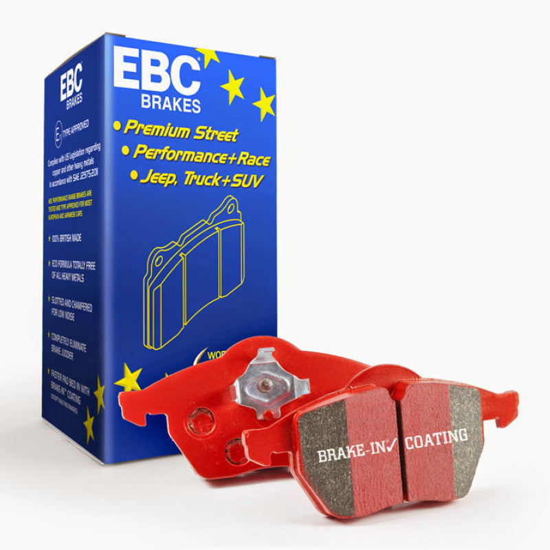 EBC performance red brake pads for Porsche 911 (964) 3.6 Carrera RS America front brake system, high-performance automotive brake pads