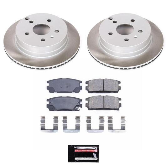 PowerStop rear semi-coated brake rotor kit for 2010-2017 GMC Terrain, performance brake kit with ventilated rotor visible.