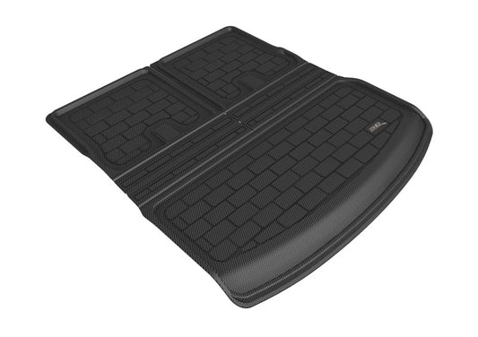 3D MAXpider Tesla Model Y Kagu Cross Fold cargo liner in black, rubber floor mat showing textured surface and fold features.