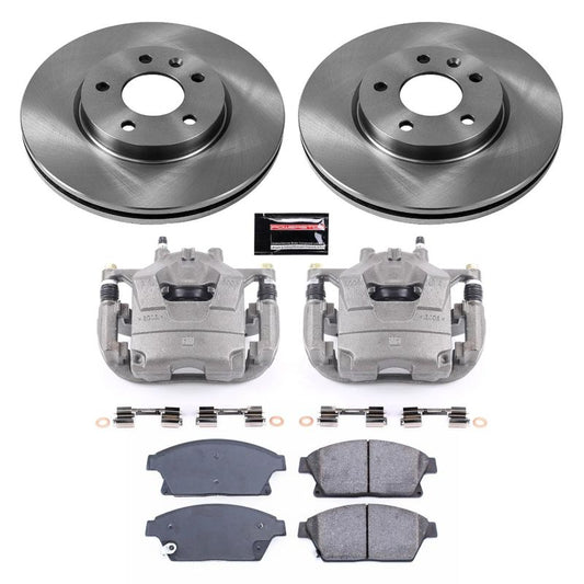 PowerStop OE brake kit with front calipers for 2012-2017 Buick Verano, including brake rotors and hardware.
