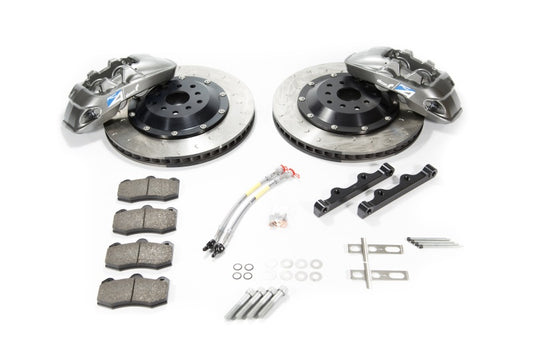 Alcon 2009+ Nissan GT-R R35 big brake kit with 380x33mm rotors and 4-piston caliper, featuring grey brake components.