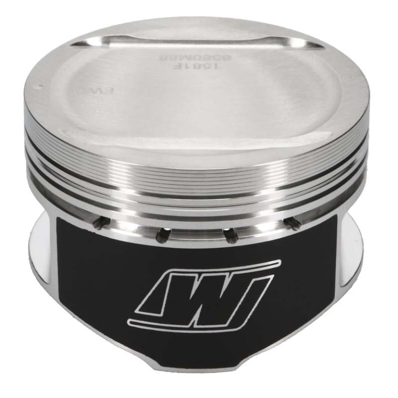 Wiseco Neon 8.8:1 turbo forged piston set for 4-cylinder engines, featuring high-performance design and metal components.