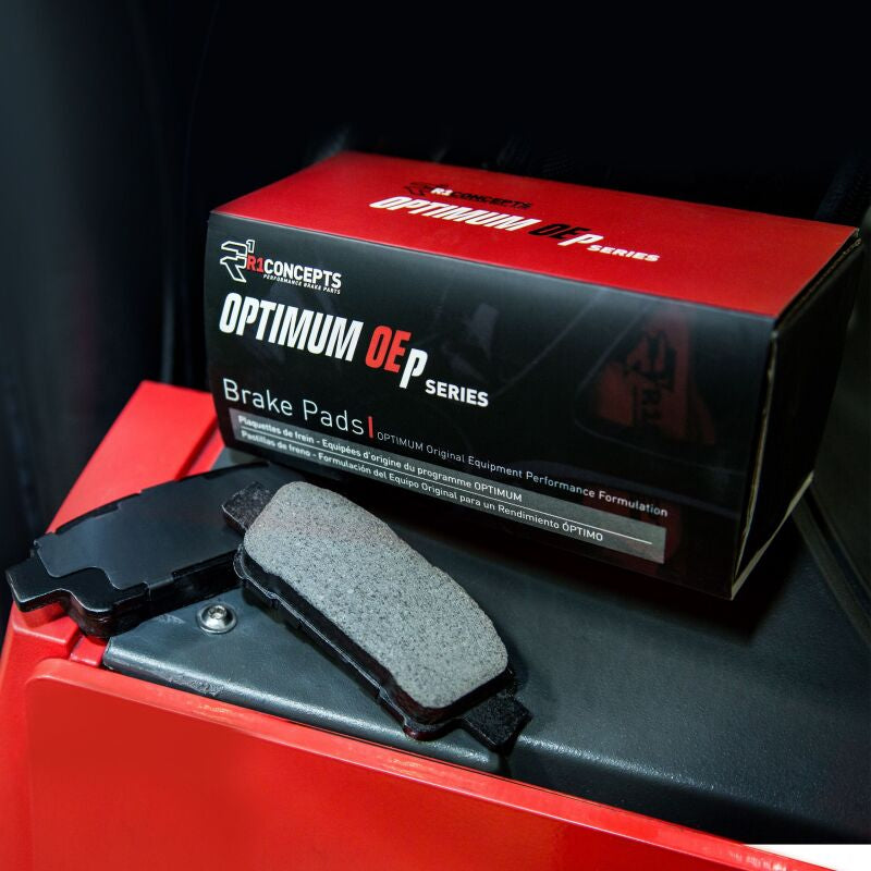 R1 Concepts OE brake pads and hardware kit for Buick Riviera 1967-1973 front brake system, includes pads and hardware components.