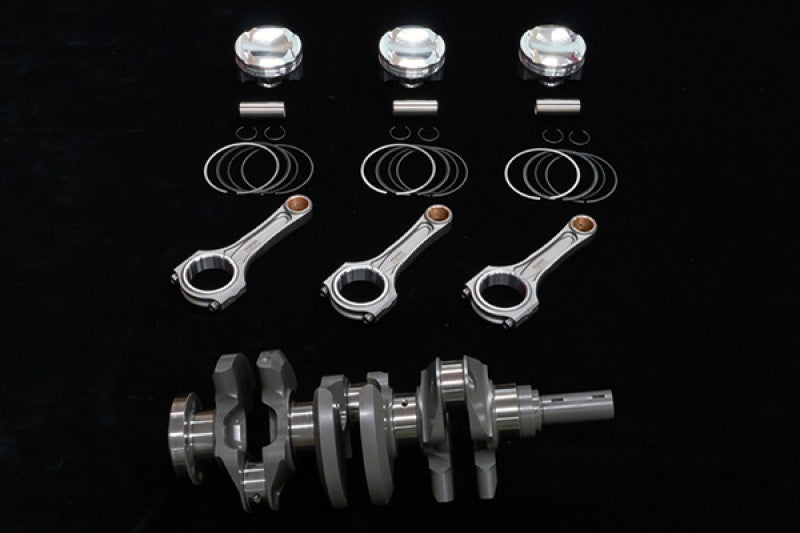 HKS forged BCD piston kit for G16E 1.75L L-Comp S3 D88 engine, 4-cylinder replacement pistons with detailed components visible.