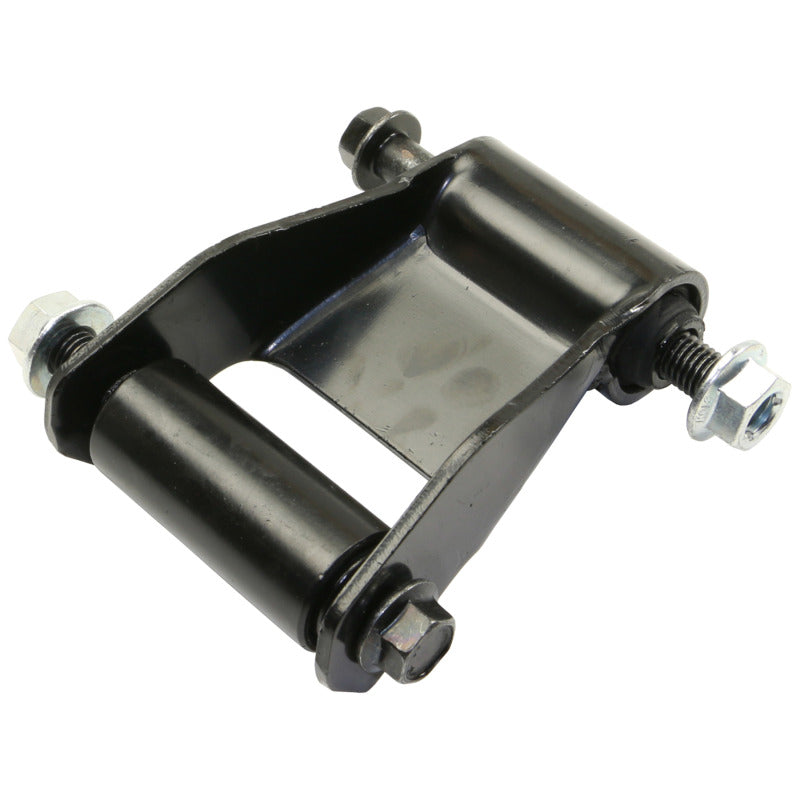 Moog rearward leaf spring shackle for Ford E-350 Super Duty truck, durable automotive suspension component.