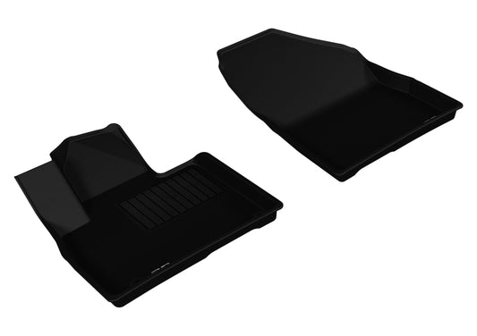 Black 3D MAXpider rubber floor mat for 2016-2020 Kia Sorento first row, custom-fit Kagu model with textured surface.