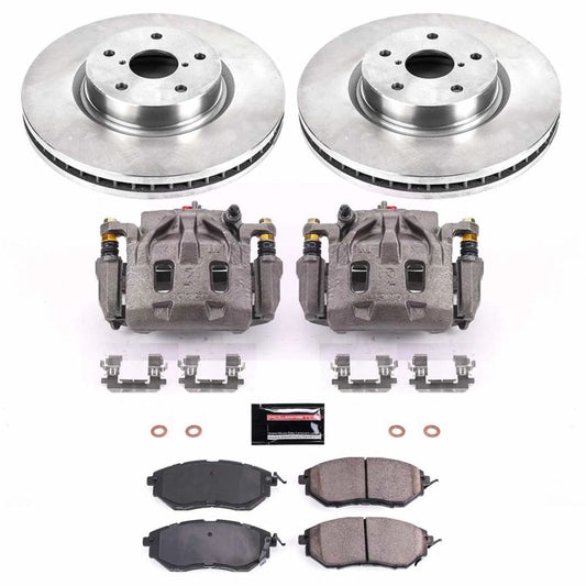 PowerStop OE front brake calipers for 2015-2020 Subaru WRX, part of Autospecialty kit with calipers visible in the image.