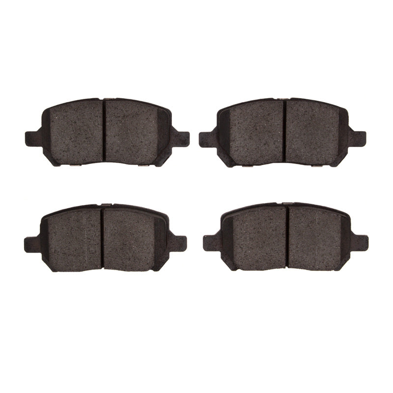 Chevrolet Cobalt R1 Concepts front ceramic brake pads, OE type, shown in black with metal backing plates.