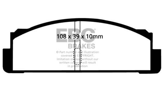 EBC Greenstuff rear brake pads for Fiat 124 1.6, performance brake pads with green friction material installed on the rear axle
