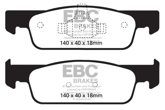 EBC Smart Fortwo 0.9L Turbo Greenstuff front brake pads for 2016-2017, high-performance brake components with green friction material
