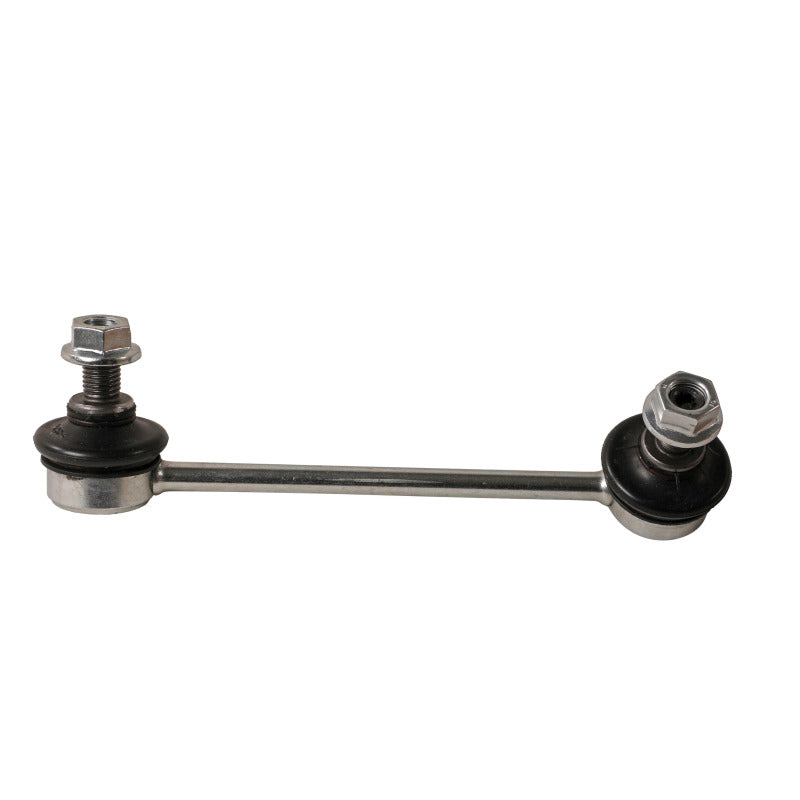 Moog rear left sway bar endlink for Mazda 6 2014-2018, close-up view of the sturdy metal component with bushings.