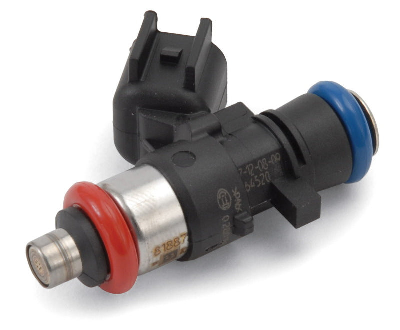 Edelbrock 50 lb/hr fuel injectors set of 8 with long 60mm Uscar high impedance design for fuel injection systems.