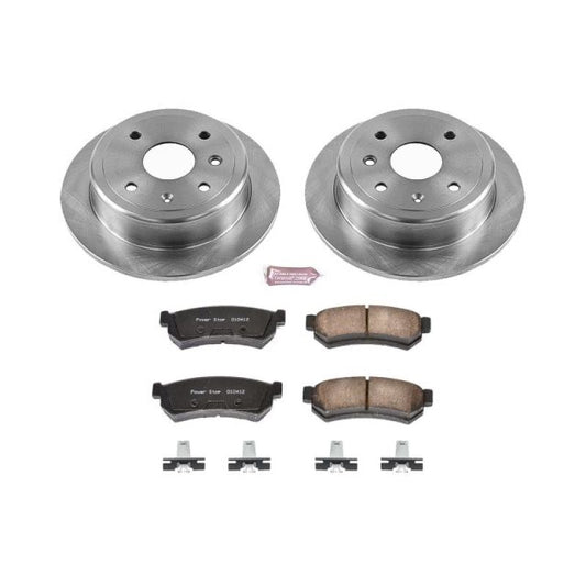 Rear PowerStop OE brake kit for Suzuki Forenza 2007-2008, including brake rotors and pads, for optimal stopping power.