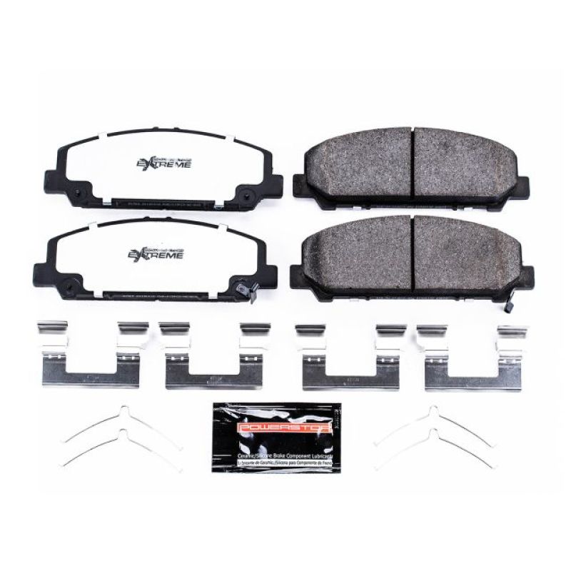PowerStop Z36 truck and tow front brake pads for Infiniti QX56 2011-2013, includes hardware, performance braking system