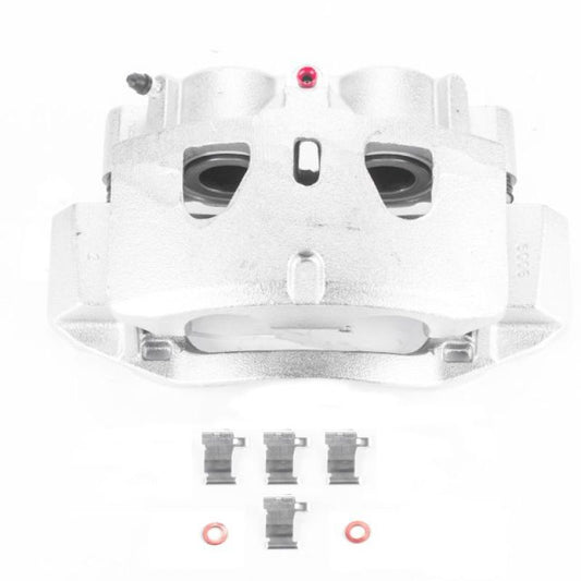 PowerStop OE front left brake caliper with bracket for Chevrolet Silverado 2500 HD (2011-2019) in black finish
