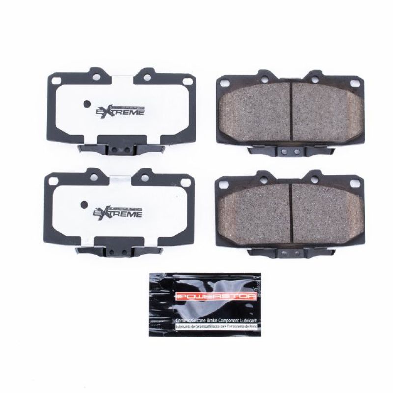 PowerStop Z26 Extreme Street brake pads for 1989-1996 Nissan 300ZX front with hardware, high-performance automotive brake components.