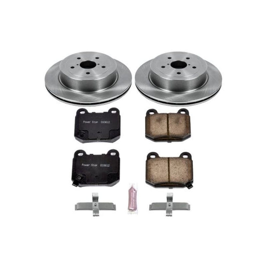 PowerStop rear brake kit for 2005-2007 Subaru Impreza, OE-style Autospecialty brake kit with brake pads and hardware.