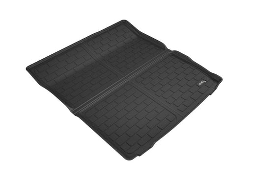 Black 3D MAXpider rubber cargo liner for 2017-2019 Volvo S90, designed to protect the trunk area with durable, custom-fit floor mats.