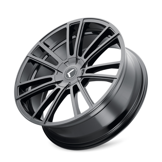 Kraze KR183 Spectra cast wheel in gloss black, 18x8 inches, 5x112/120 bolt pattern, 40mm offset, 74.1mm hub for cars.
