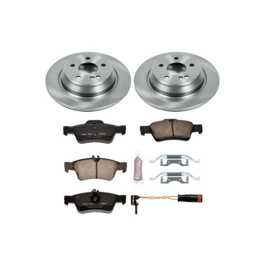 PowerStop OE rear brake kit for 2006 Mercedes-Benz S350, includes brake pads and hardware for reliable stopping power.