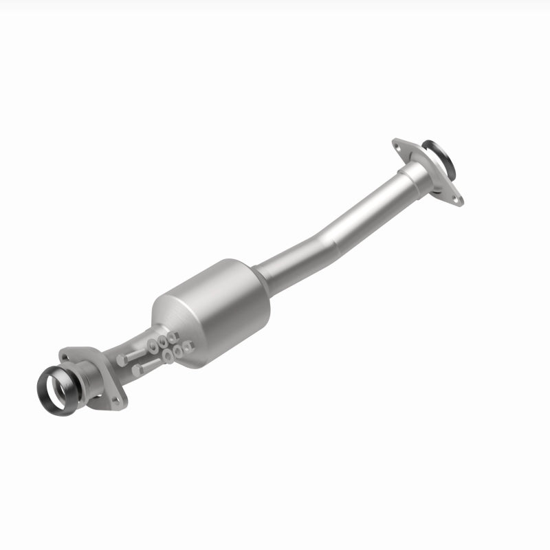 MagnaFlow direct fit catalytic converter for 2020-2021 Nissan NV200 2.0L engine, showcasing the metal unit with piping and mounting flanges.
