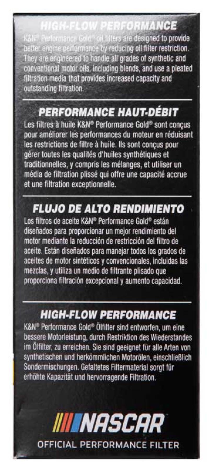 K&N Engineering Ford/Lincoln oil filter with 1.938-inch diameter and 5.5-inch height, designed for engine oil filtration.