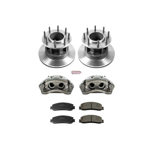 PowerStop OE brake rotors and calipers for 2012 Ford F-350 Super Duty front suspension, automotive brake replacement parts