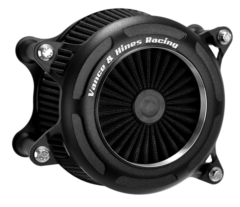 Vance & Hines 2024 Harley-Davidson Touring VO2 Onyx Air Intake Kit, short ram air intake with black finish.