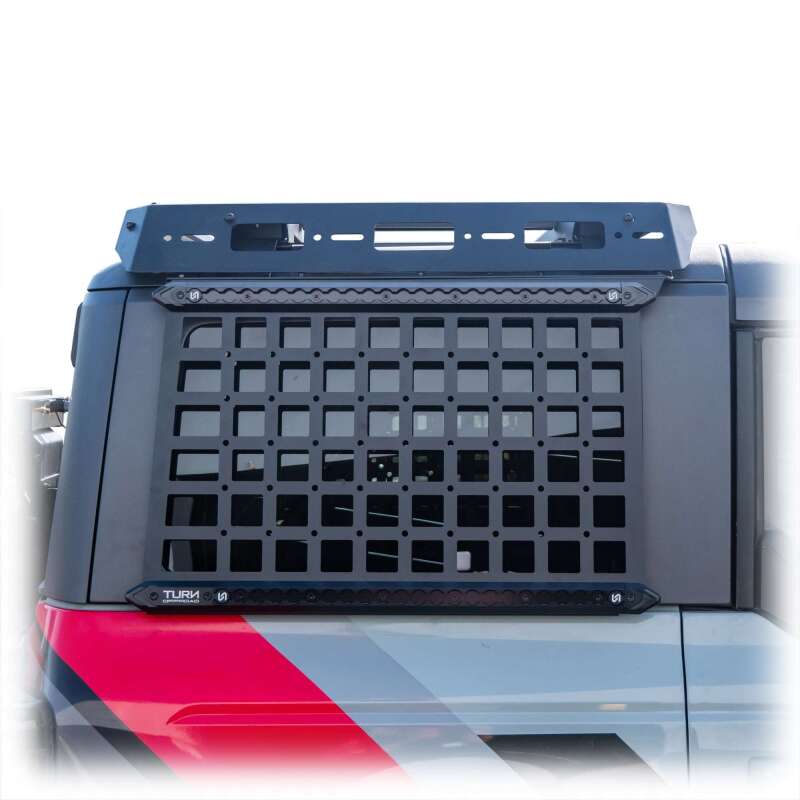 TURN Offroad 2021+ Ford Bronco 4-door side Molle panels for OE hard top, durable offroad accessory for added storage.