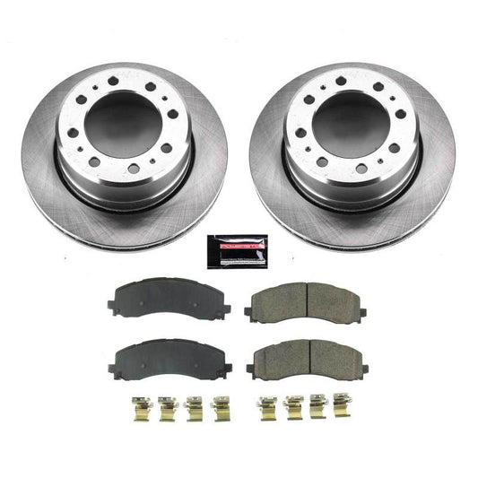 PowerStop OE brake rotors for Ram 3500 rear, part of the Power Stop Autospecialty brake kit, shown in the image.