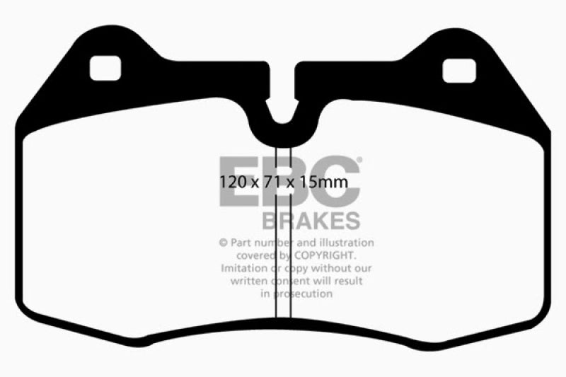 EBC Bluestuff front brake pads for Infiniti G35 2003-2004 manual with Brembo brakes, racing high-performance brake pads.